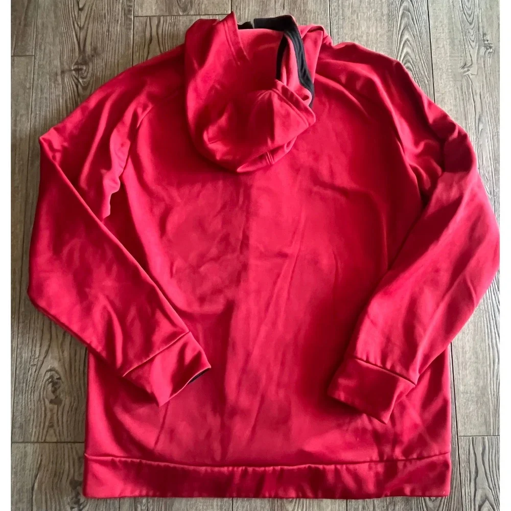 The North Face Mens Full Zip Hoodie Red Performance Fleece Jacket XL